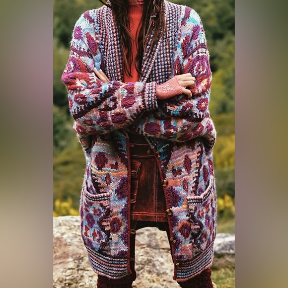 Free People Home On The Range Cardi-Size Small-Color Festival Combo